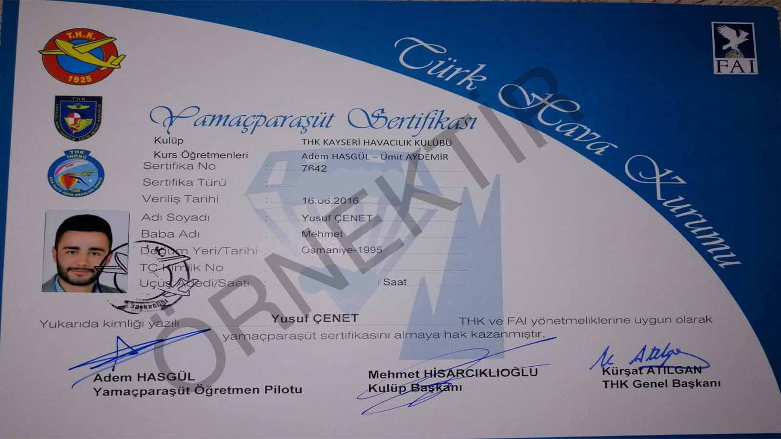 Yamaç Paraşütü P3 Sertifikası SIV Eğitimi